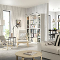 BILLY / OXBERG Bookcase combination w glass doors, white, 160x202 cm