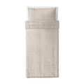 ÄNGSLILJA Duvet cover and pillowcase, light grey-beige, 150x200/50x60 cm