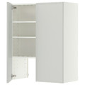 METOD Wall cb f extr hood w shlf/door, white/Aspudden light grey, 80x100 cm