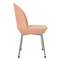 Upholstered Chair Cloe, pink/chrome
