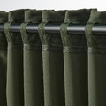 MAJGULL Block-out curtains, 1 pair, dark green, 145x300 cm