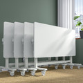 MITTZON Foldable table with castors, white, 140x70 cm