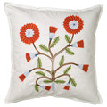 FACELIOR Cushion cover, white/embroidery dark orange, 50x50 cm