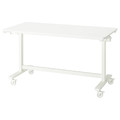 MITTZON Foldable table with castors, white, 140x70 cm