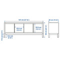 KALLAX Shelving unit with underframe, white/black, 147x59 cm