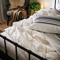 JÄTTEFRÄKEN Duvet cover and pillowcase, white/dark grey, 150x200/50x60 cm
