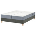 LYNGÖR Divan bed, Valevåg firm/extra firm/light blue dark grey, 160x200 cm
