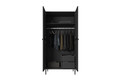 Wardrobe Nicole with Drawer Unit 100 cm, matt black, black legs