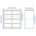HAVSTA Glass-door cabinet, 121x35x123 cm