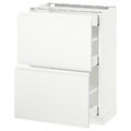 METOD / MAXIMERA Base cab with 2 fronts/3 drawers, white, Voxtorp matt white white, 60x37 cm