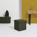 Folding Storage Pouffe Vels Atom, khaki