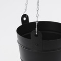 PÄRLRÖNN Hanging planter, in/outdoor/black, 15 cm