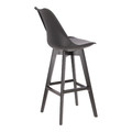 Bar Stool Norden, wood black high PP, black