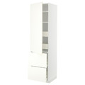 METOD / MAXIMERA Hi cab w shlvs/4 drawers/dr/2 frnts, white/Vallstena white, 60x60x220 cm
