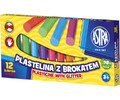 Astra Plasticine with Glitter 12 Colours 98% Natural 3+