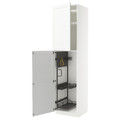 METOD High cabinet with cleaning interior, white Enköping/white wood effect, 60x60x240 cm