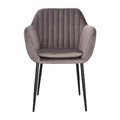 Upholstered Chair Emilia Velvet, 1pc, dark grey/black