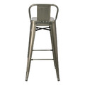 Bar Stool Paris Back Short 75cm, metallic