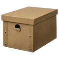 GÄRDESGÅRD Storage box with lid, natural, 18x25x16 cm