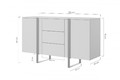 Cabinet with 2 Doors & 3 Drawers Verica 150 cm, cashmere/black legs