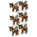 Christmas 3D Decorative Stickers Donkey 6pcs
