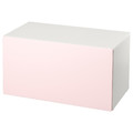 SMÅSTAD Bench with toy storage, white, pale pink, 90x50x48 cm