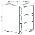 TROTTEN Drawer unit w 3 drawers on castors, anthracite