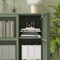 IVAR Cabinet with doors, grey-green mesh, 160x30x83 cm