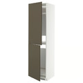 METOD High cabinet for fridge/freezer, white/Havstorp brown-beige, 60x60x220 cm