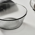 HAVSGÄDDA Bowl, stripe pattern/grey, 12 cm
