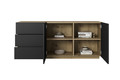 Chest of Drawers Asha 167cm, artisan/matt black