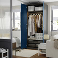 PAX / FYRUDDEN Wardrobe combination, dark grey/blue, 100x60x236 cm