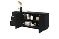 Cabinet with 2 Doors & 3 Drawers Asha 167cm, matt black