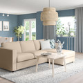 VIMLE 3-seat sofa with chaise longue, Hallarp beige