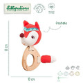 LILLIPUTIENS Rattle with Wooden Teether Alice Fox ECO 3m+