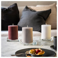 KOPPARLÖNN Scented pillar candle, almond & cherry/mixed colours, 30 hr, 3 pack