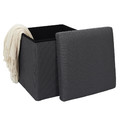 Folding Storage Pouffe Vels Atom, grey