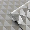 GoodHome Vinyl Wallpaper on Fleece Argin, silver/gold