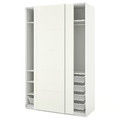 PAX / BERGSBO Wardrobe combination, white/white, 150x66x236 cm
