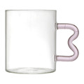 Glass Mug Borosilicate 350ml, pink