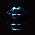 Decoration Lips, blue-purple
