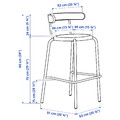 YNGVAR Bar stool, anthracite, 75 cm