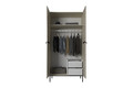 Wardrobe Nicole with Drawer Unit 100 cm, cashmere, black legs