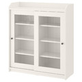 HAUGA Glass-door cabinet, white, 105x116 cm