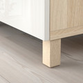 BESTÅ Storage combination with drawers, white stained oak effect/Selsviken/Stubbarp high-gloss/white, 180x42x74 cm
