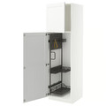 METOD High cabinet with cleaning interior, white Enköping/white wood effect, 60x60x200 cm