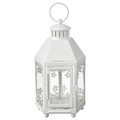 KRINGSYNT Lantern for tealight, in/outdoor, white, 21 cm