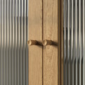 PAX / TONSTAD Wardrobe combination, grey-beige/oak veneer glass, 250x60x236 cm