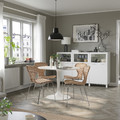 DOCKSTA / ÄLVSTA Table and 4 chairs, white white/rattan chrome-plated, 103 cm