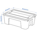 SAMLA Box with lid, transparent, 39x28x14 cm/11 l